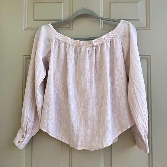 Free People Hello There Beautiful Off The Shoulder Blouse Top Size S - Picture 7 of 9
